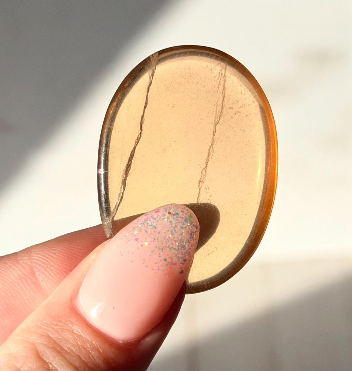 Yellow Banded Fluorite Worry Stone | Fluorite Touch Stone | Candy Fluorite Thumb Stone