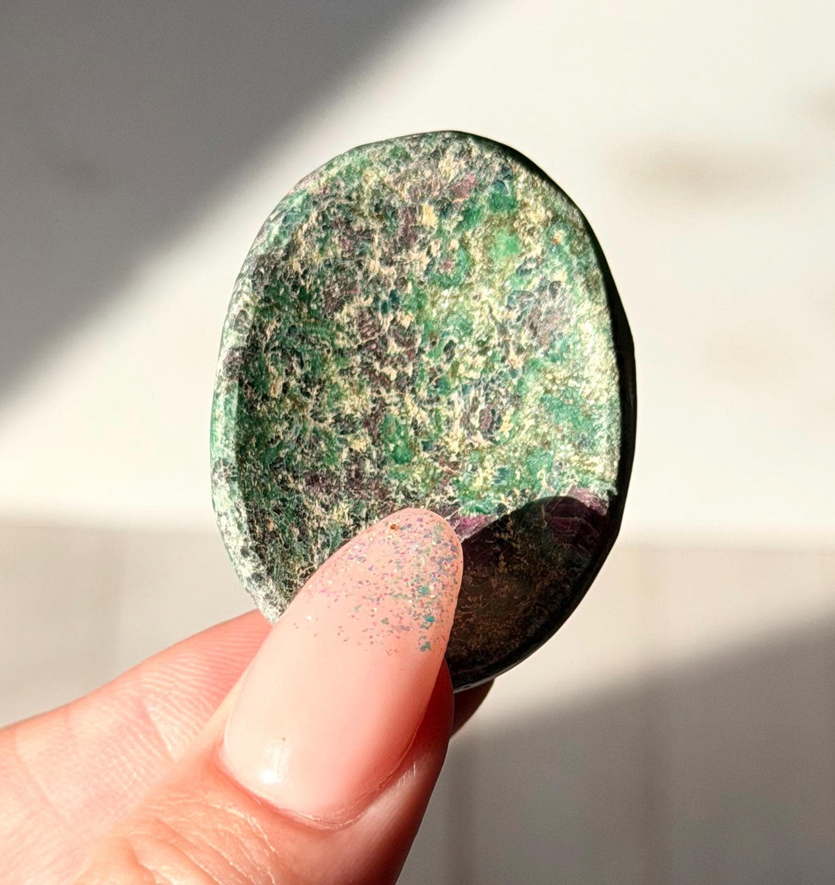 Ruby in Kyanite Worry Stones | Ruby Kyanite Touch Stone | Crystal Thumb Stones