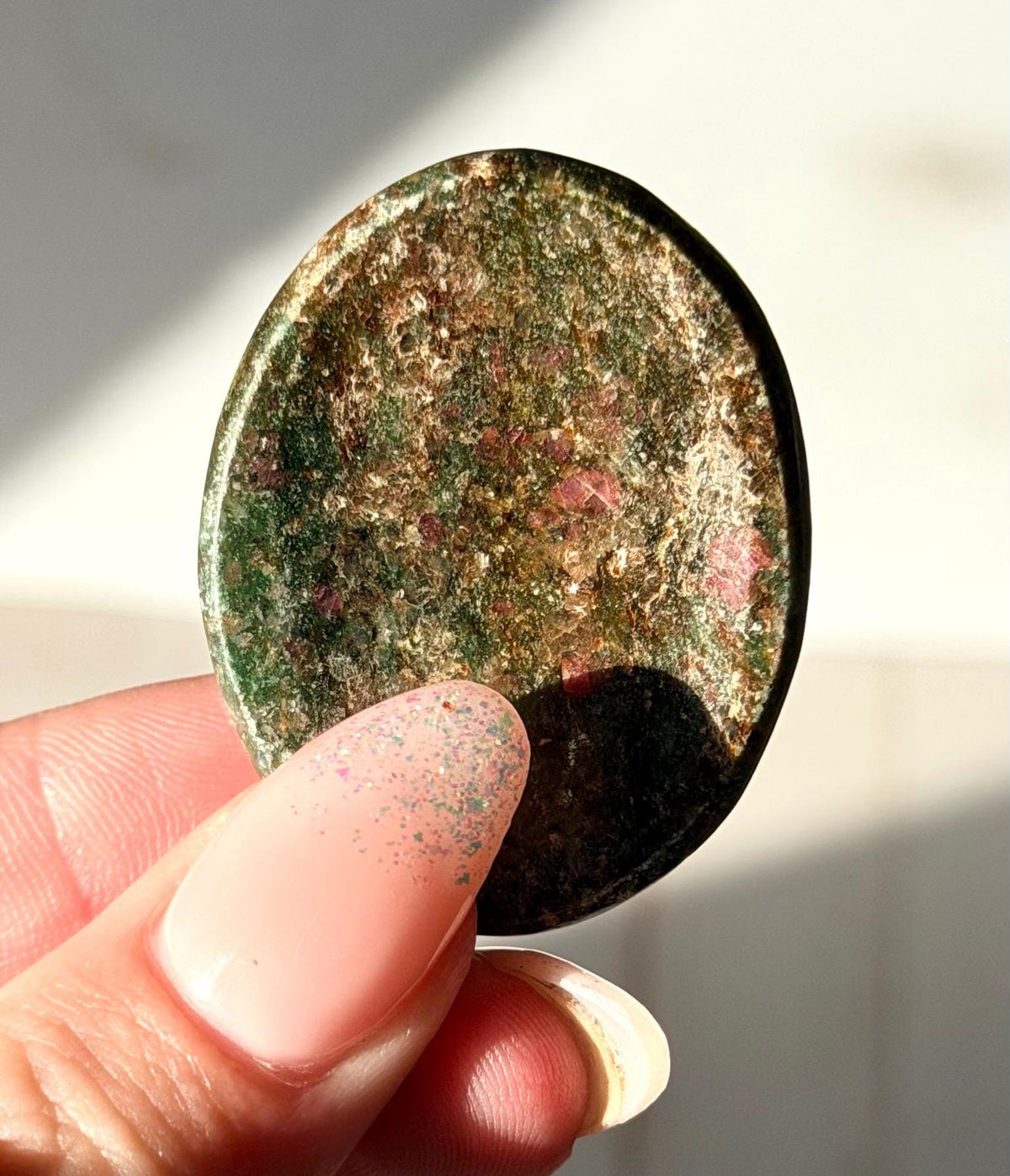 Ruby in Kyanite Worry Stones | Ruby Kyanite Touch Stone | Crystal Thumb Stones