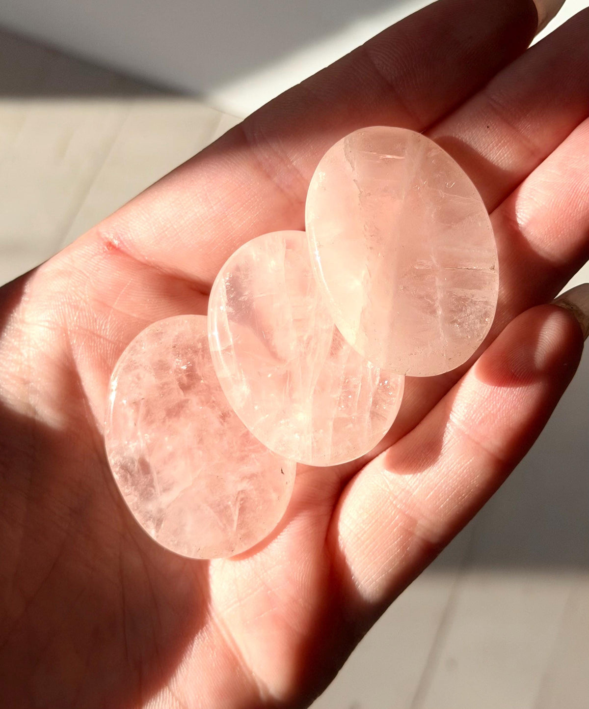 Rose Quartz Worry Stone | Rose Quartz Thumb Stone | Rose Quartz Touch Stone | Pink Crystal Stone