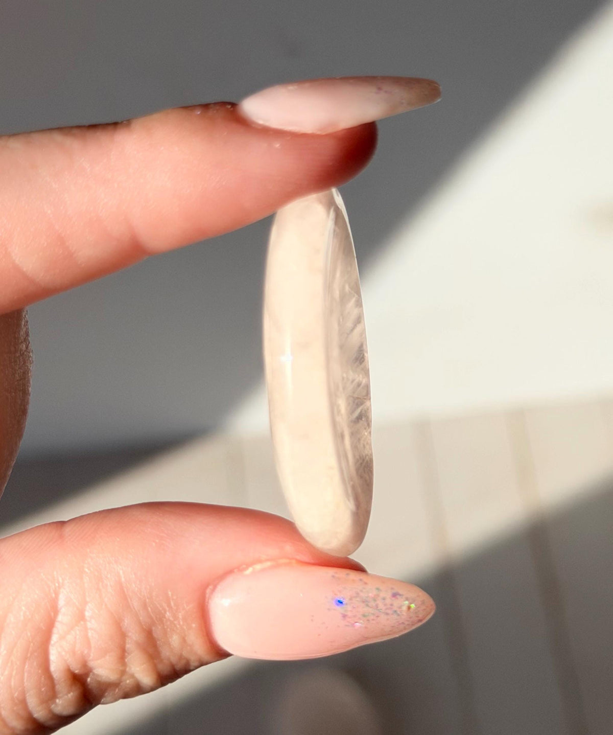Rose Quartz Worry Stone | Rose Quartz Thumb Stone | Rose Quartz Touch Stone | Pink Crystal Stone