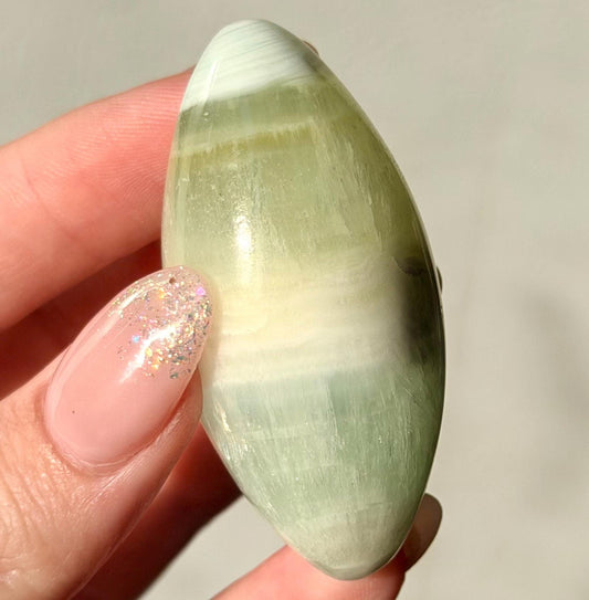 High Quality Pistachio Calcite Lingam | Green Calcite Egg | Pistachio Calcite from Pakistan