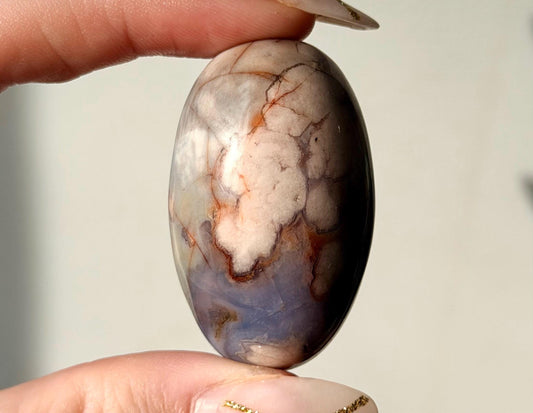 Blue Flower Agate Lingam Stone | Blue Flower Agate Shiva | Polished Crystal | Meditation Stone
