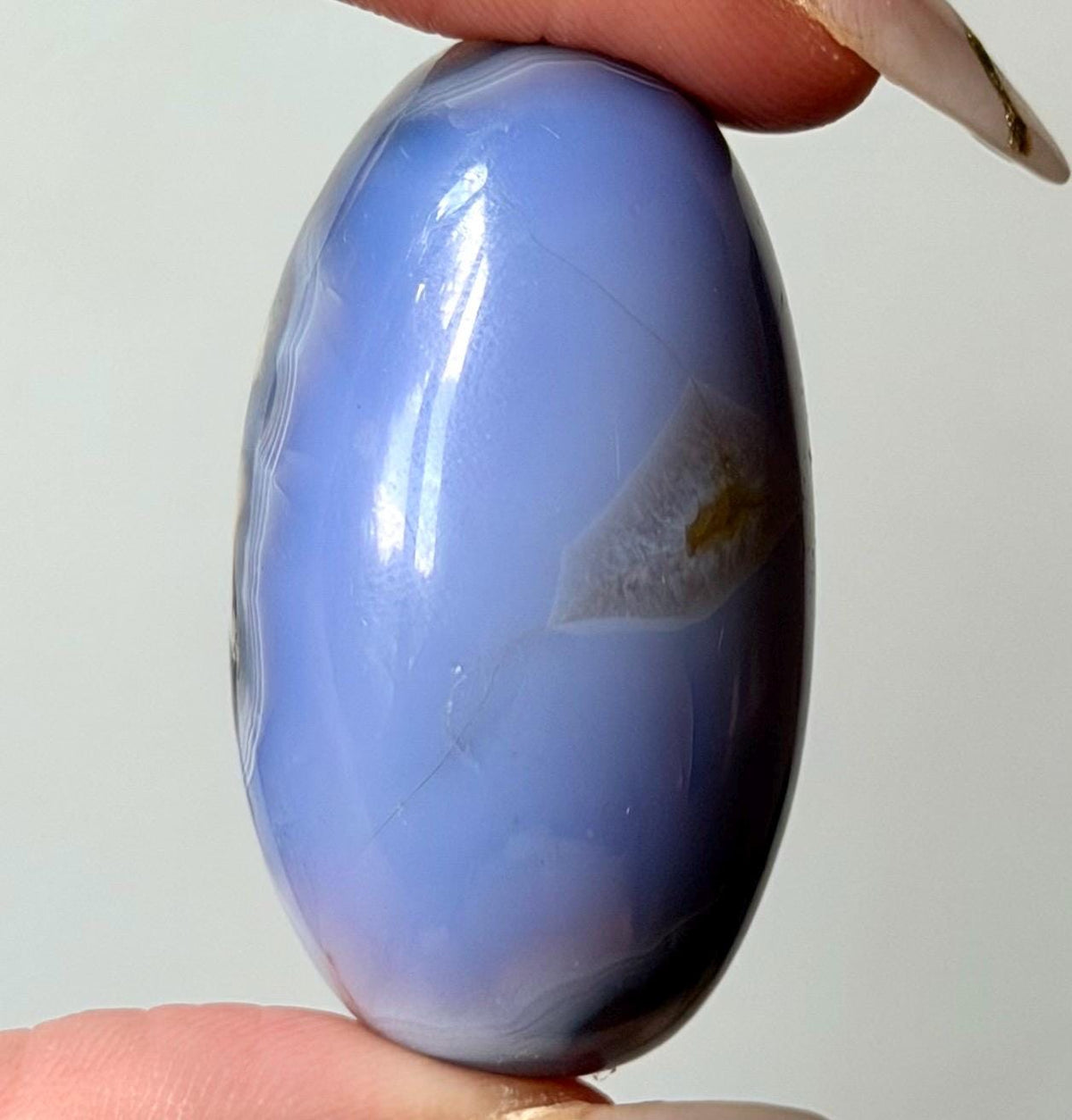 Blue Flower Agate Lingam Stone | Blue Flower Agate Shiva | Polished Crystal | Meditation Stone