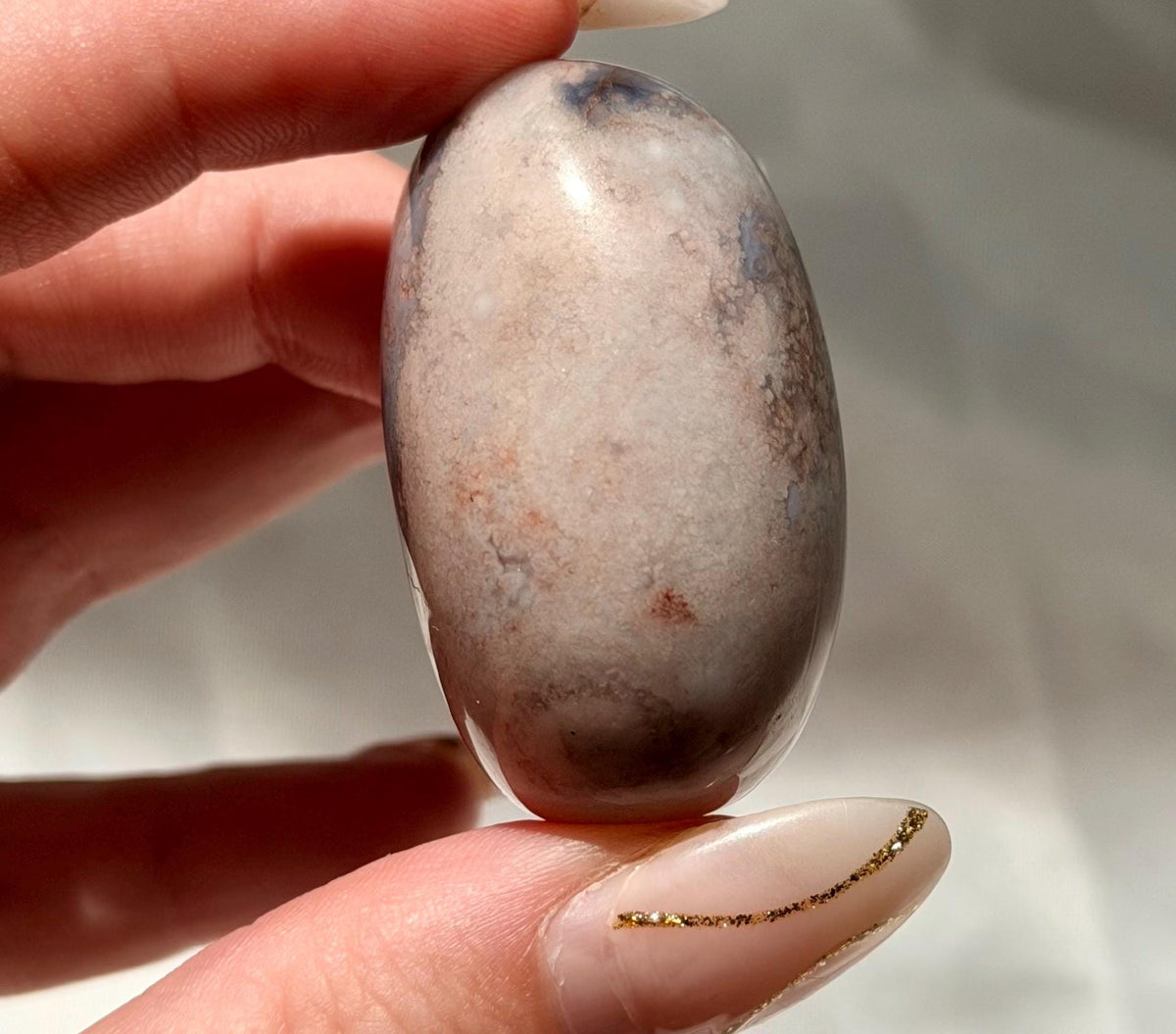Blue Flower Agate Lingam Stone | Blue Flower Agate Shiva | Polished Crystal | Meditation Stone