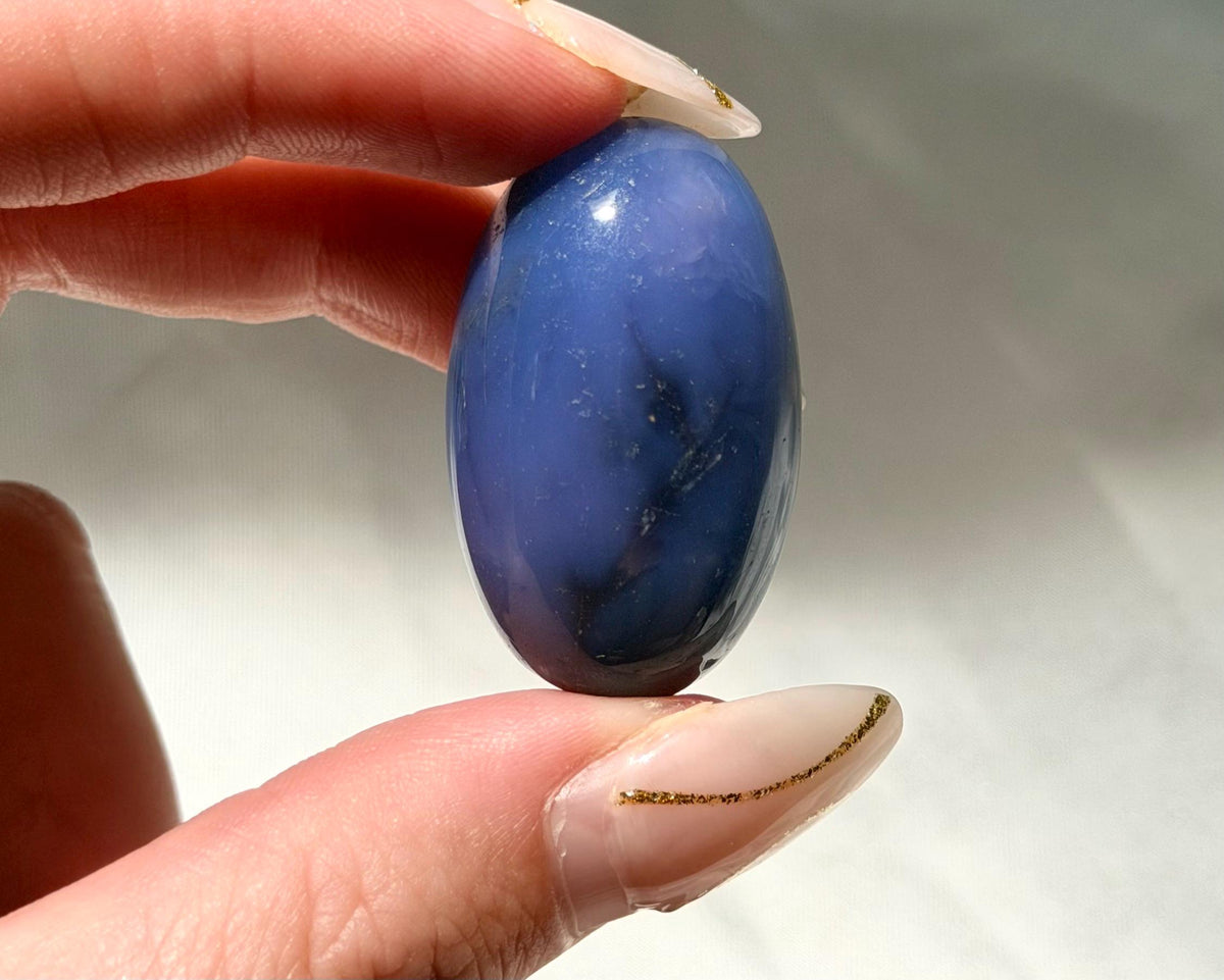 Blue Flower Agate Lingam Stone | Blue Flower Agate Shiva | Polished Crystal | Meditation Stone