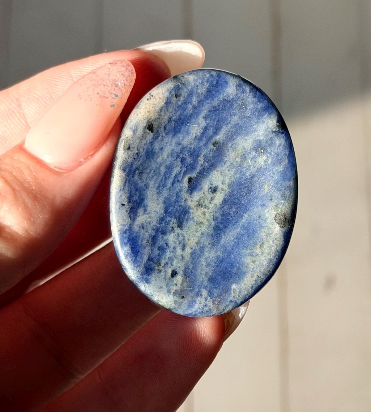 Sodalite Worry Stones | Sodalite Thumb Stone | Blue Crystal Pocket Stone | Sodalite Touch Stone