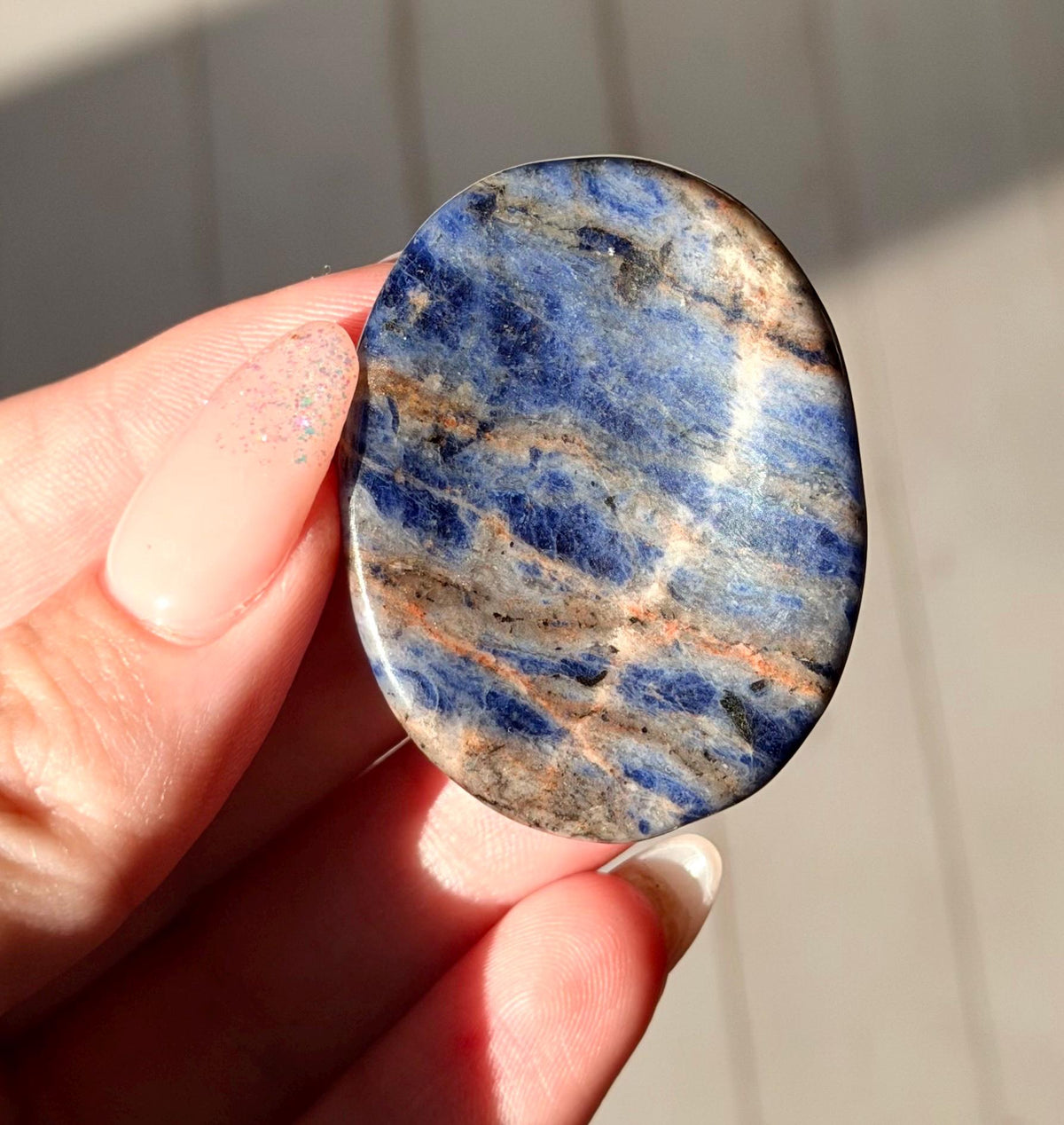 Sodalite Worry Stones | Sodalite Thumb Stone | Blue Crystal Pocket Stone | Sodalite Touch Stone