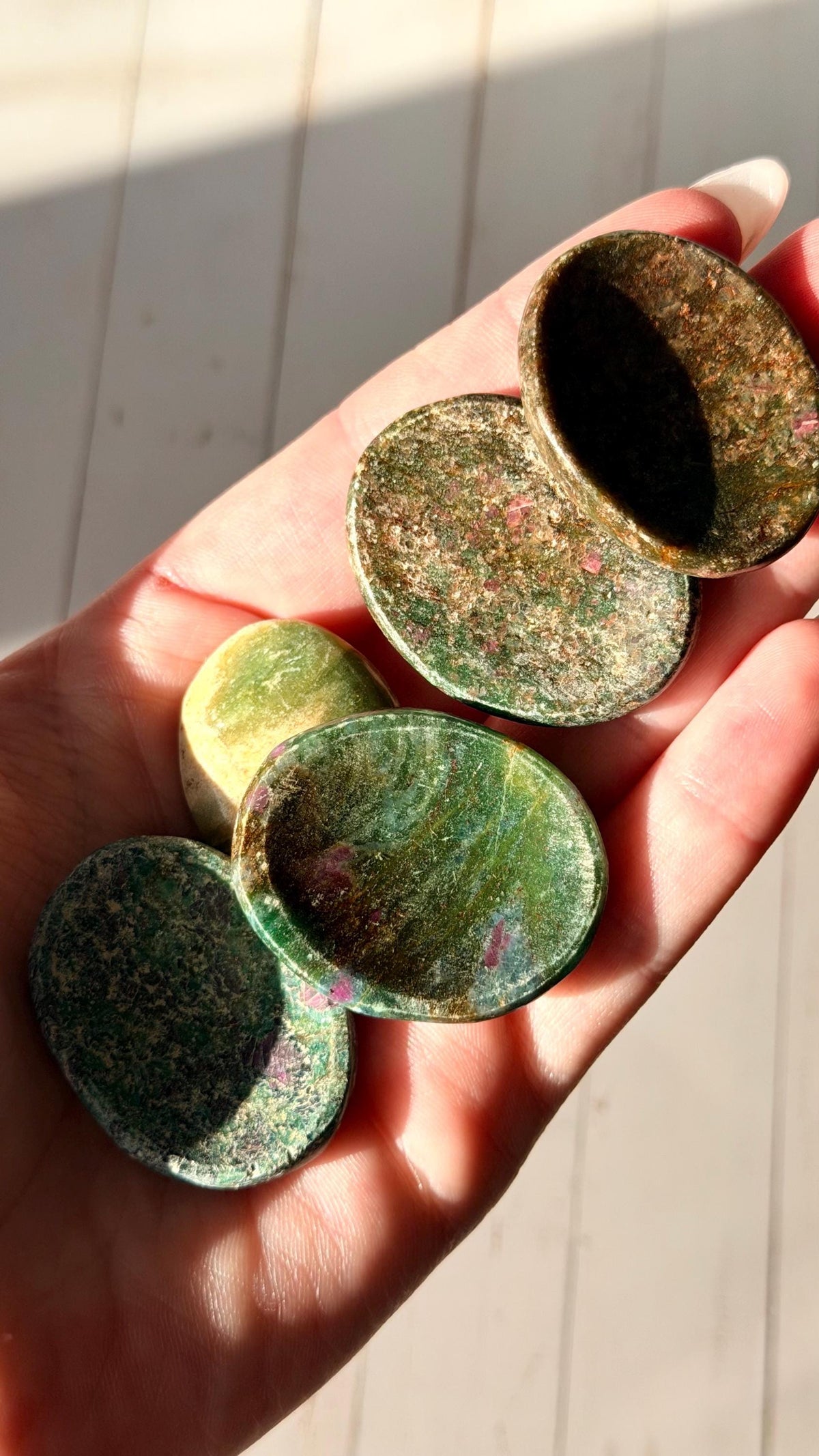 Ruby in Kyanite Worry Stones | Ruby Kyanite Touch Stone | Crystal Thumb Stones