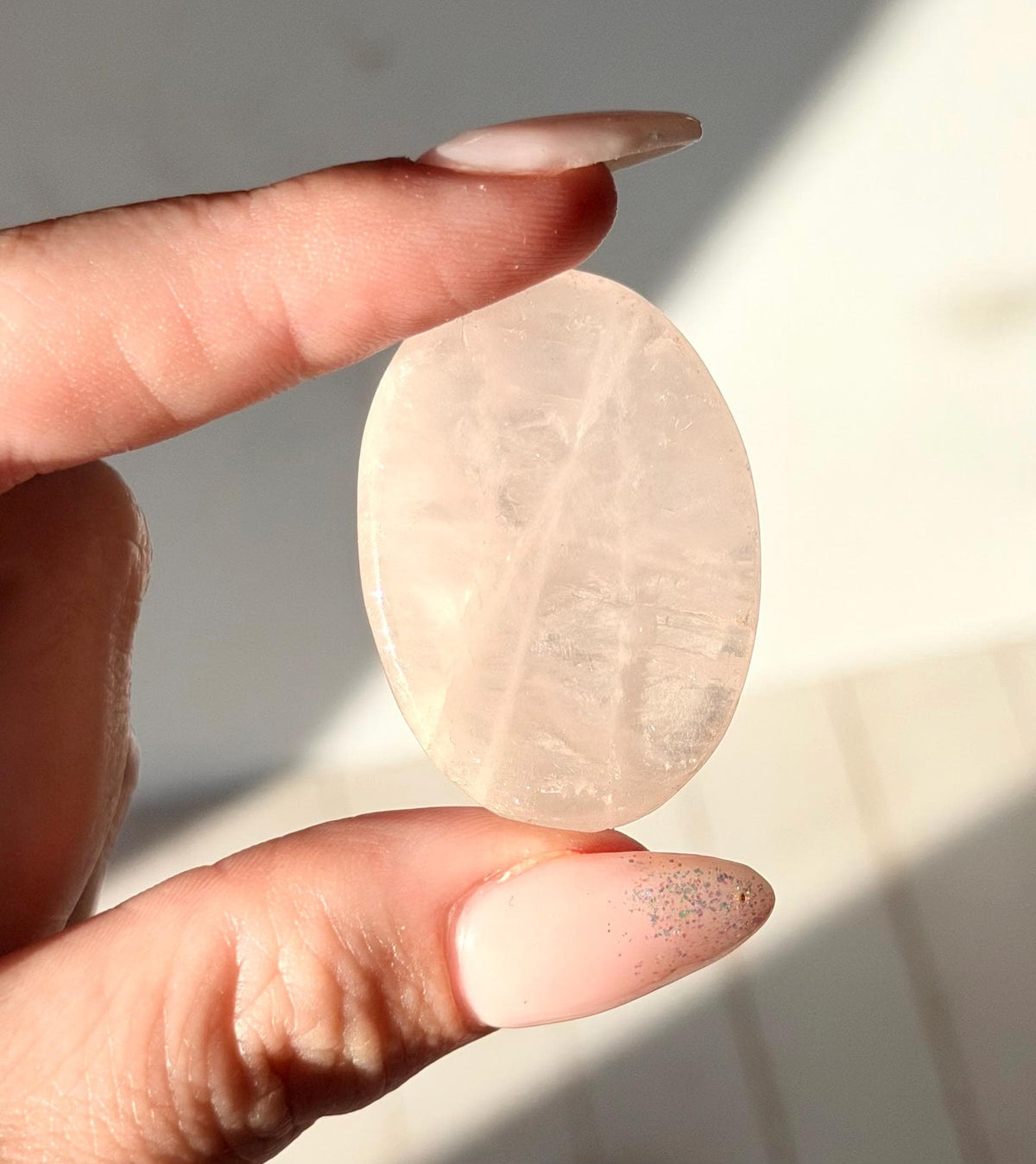 Rose Quartz Worry Stone | Rose Quartz Thumb Stone | Rose Quartz Touch Stone | Pink Crystal Stone