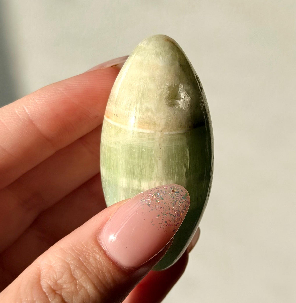 High Quality Pistachio Calcite Lingam | Green Calcite Egg | Pistachio Calcite from Pakistan