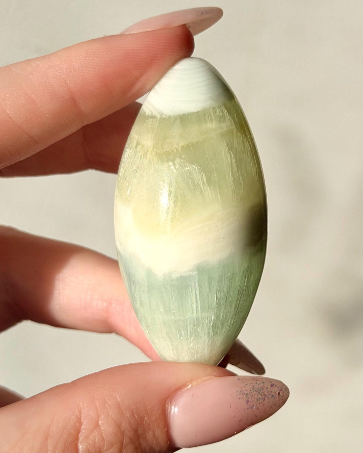 High Quality Pistachio Calcite Lingam | Green Calcite Egg | Pistachio Calcite from Pakistan