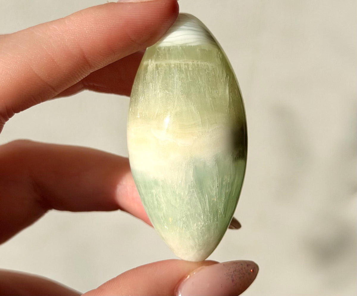 High Quality Pistachio Calcite Lingam | Green Calcite Egg | Pistachio Calcite from Pakistan