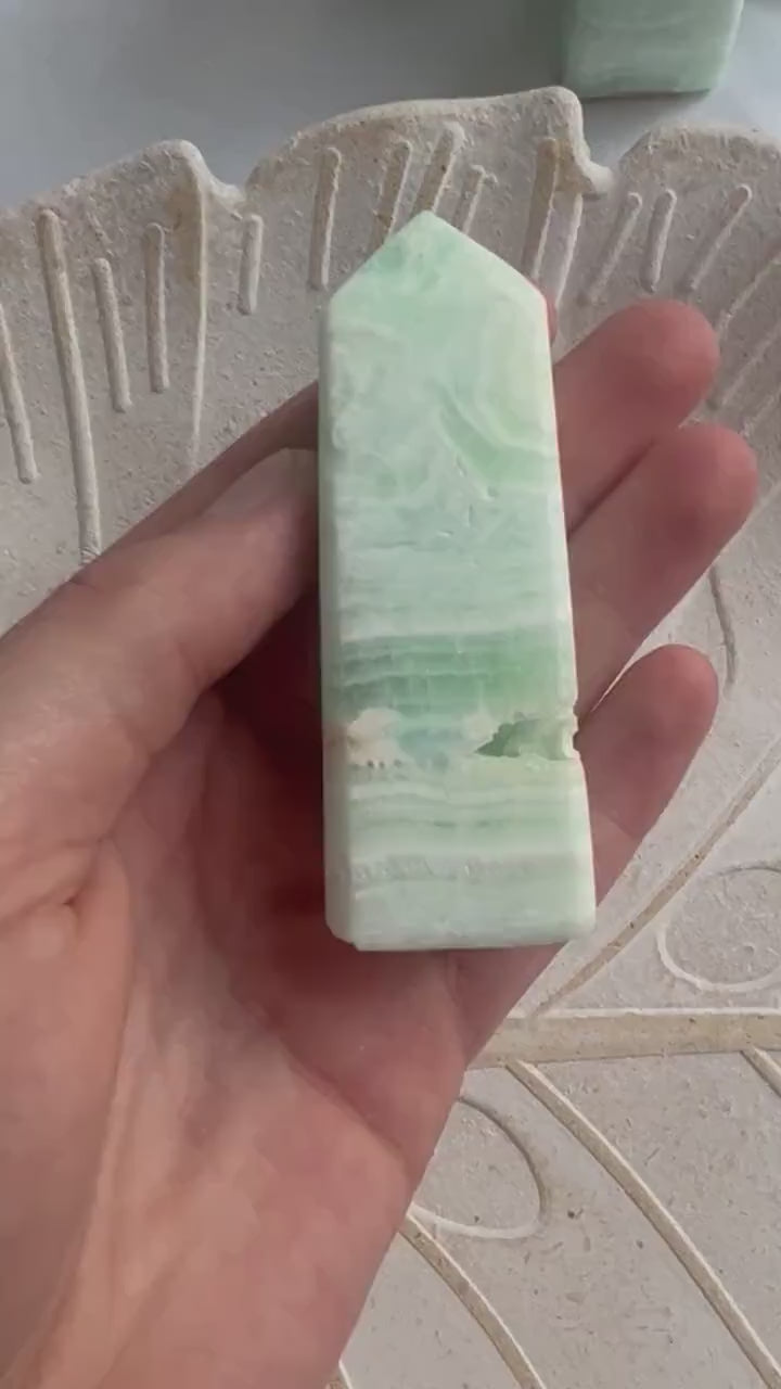 Caribbean Calcite Tower from Pakistan 3” Carribean Calcite Obelisk
