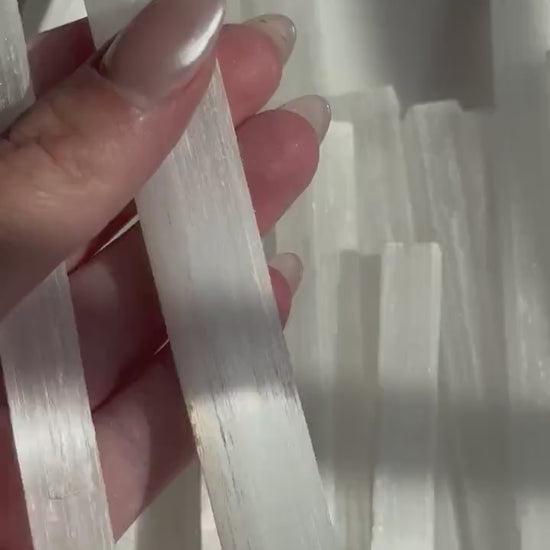 One (1) Selenite Wand | Satin Spar Sticks for Cleansing