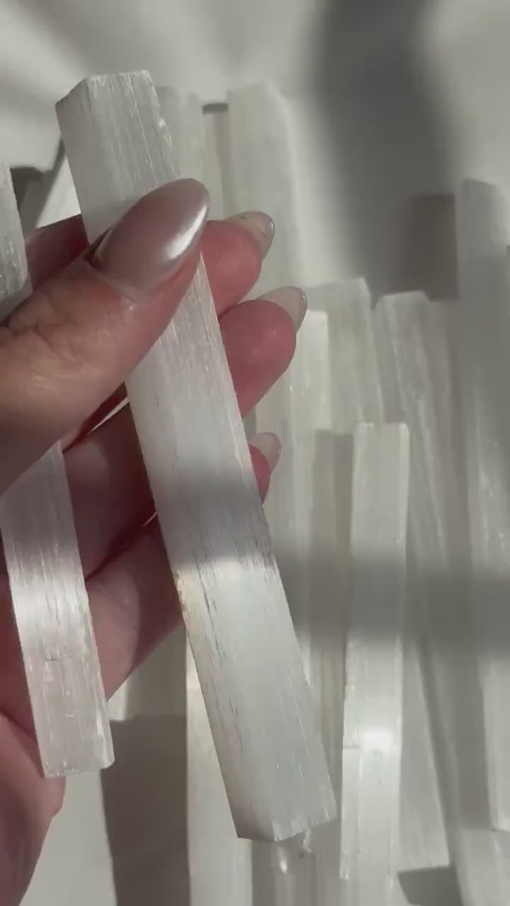 One (1) Selenite Wand | Satin Spar Sticks for Cleansing