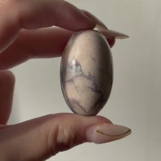 Blue Flower Agate Lingam Stone | Blue Flower Agate Shiva | Polished Crystal | Meditation Stone