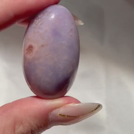 Blue Flower Agate Lingam Stone | Blue Flower Agate Shiva | Polished Crystal | Meditation Stone
