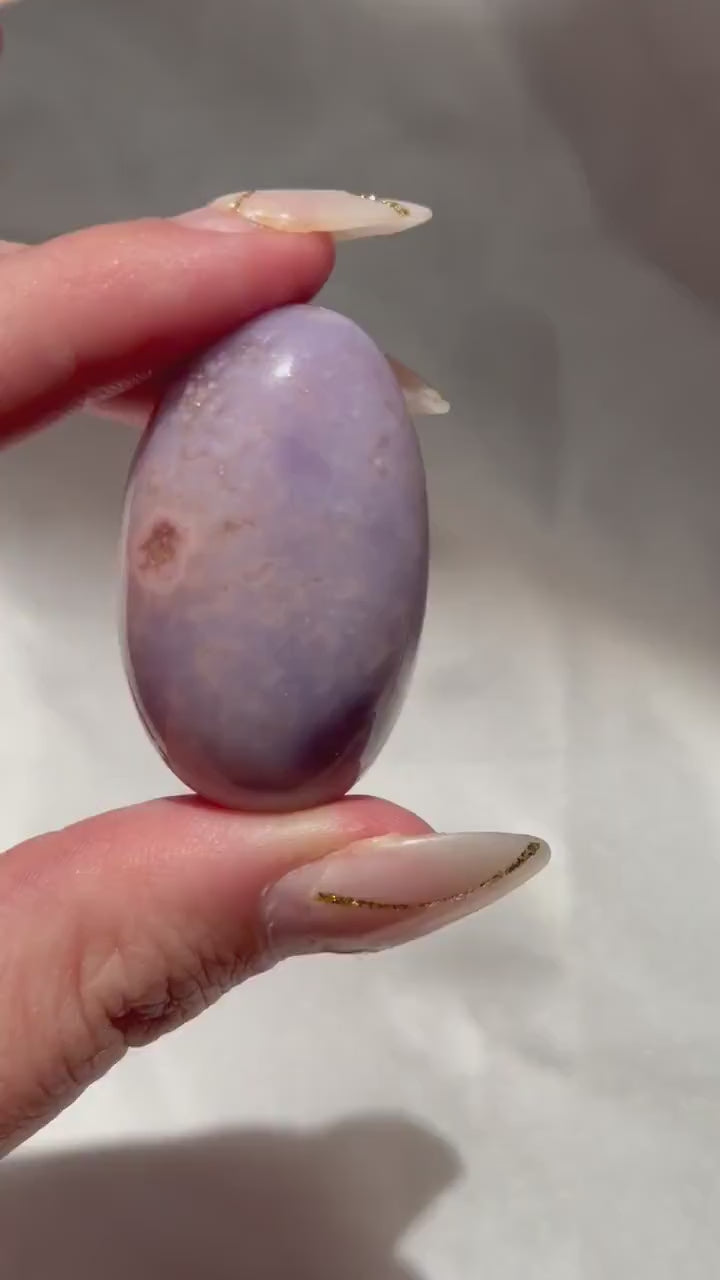Blue Flower Agate Lingam Stone | Blue Flower Agate Shiva | Polished Crystal | Meditation Stone