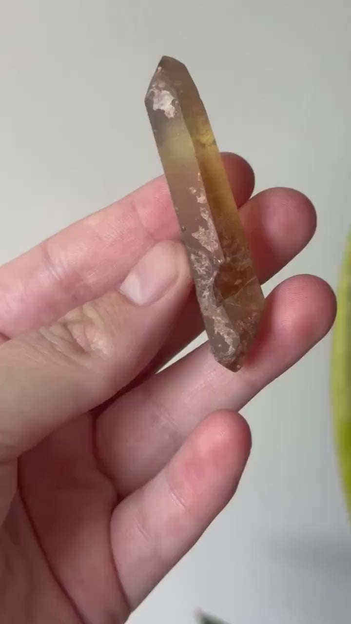 Beautiful Raw Smoky Citrine Point from Zambia | Double Terminated Smoky Citrine Point