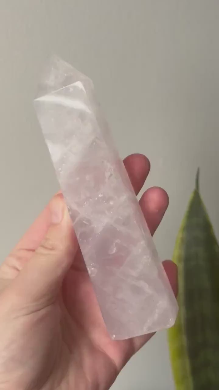 Beautiful Lavender Quartz Obelisk | Lavender Quartz Tower Generator with Rainbows