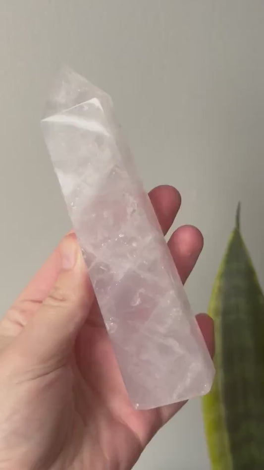 Beautiful Lavender Quartz Obelisk | Lavender Quartz Tower Generator with Rainbows
