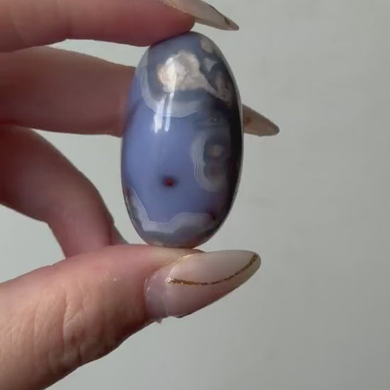 Blue Flower Agate Lingam Stone | Blue Flower Agate Shiva | Polished Crystal | Meditation Stone