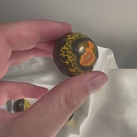Bumble Bee Jasper Mini Sphere Carving | Bumblebee Jasper Crystal Ball