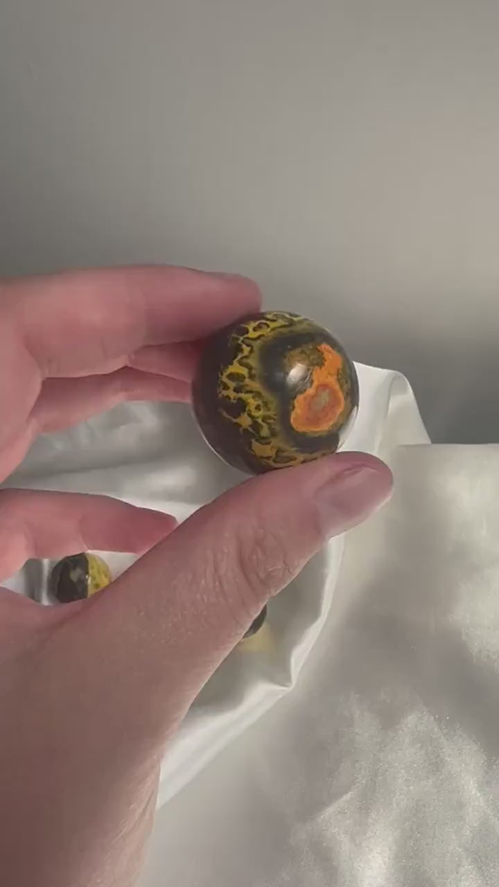 Bumble Bee Jasper Mini Sphere Carving | Bumblebee Jasper Crystal Ball