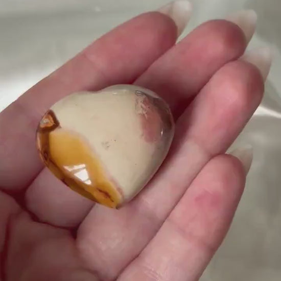 Polychrome Jasper Puffy Heart | Natural Polychrome Jasper Crystal Heart | Ocean Jasper Look | Healing Crystal | Crystal Gift