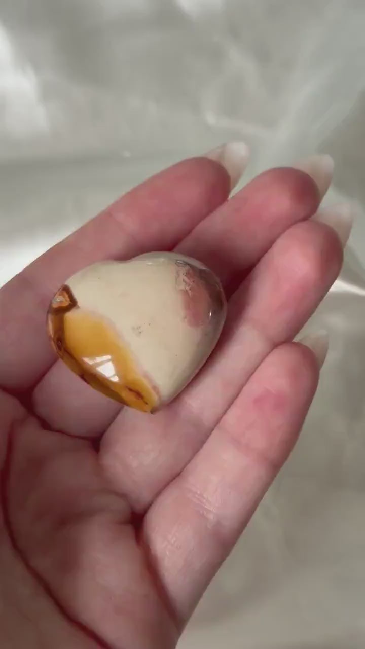 Polychrome Jasper Puffy Heart | Natural Polychrome Jasper Crystal Heart | Ocean Jasper Look | Healing Crystal | Crystal Gift