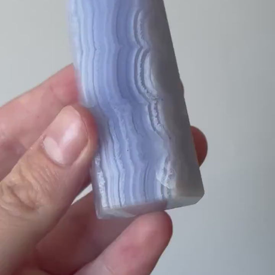 Gorgeous Blue Lace Agate Obelisk | Blue Lace Agate Tower from South Africa