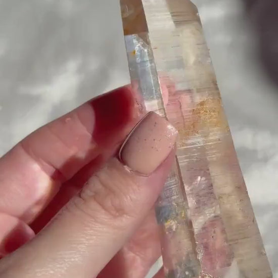 Beautiful Clear Quartz Point from Congo with Iron Inclusions | High Quality Quartz Generator