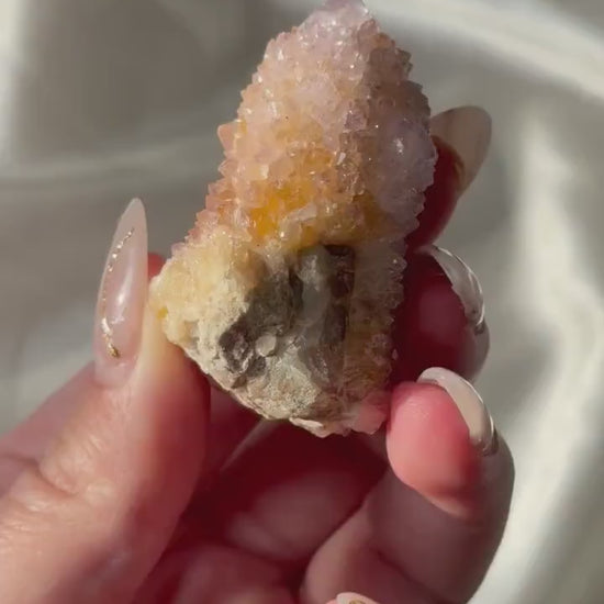 Spirit Amethyst Point with Ametrine | Natural Amethyst Crystal Tower | Druzy Purple Quartz Point | Healing Crystal | Spiritual Decor