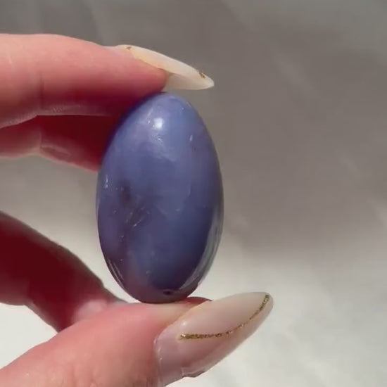 Blue Flower Agate Lingam Stone | Blue Flower Agate Shiva | Polished Crystal | Meditation Stone