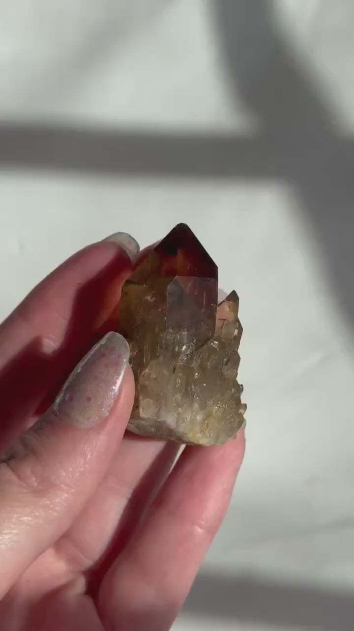 Beautiful Kundalini Citrine Point | Elestial Citrine Point from Congo