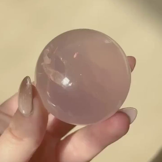 Beautiful High Quality Rose Quartz Sphere | 55mm Rose Quartz Crystal Ball with Star Flash