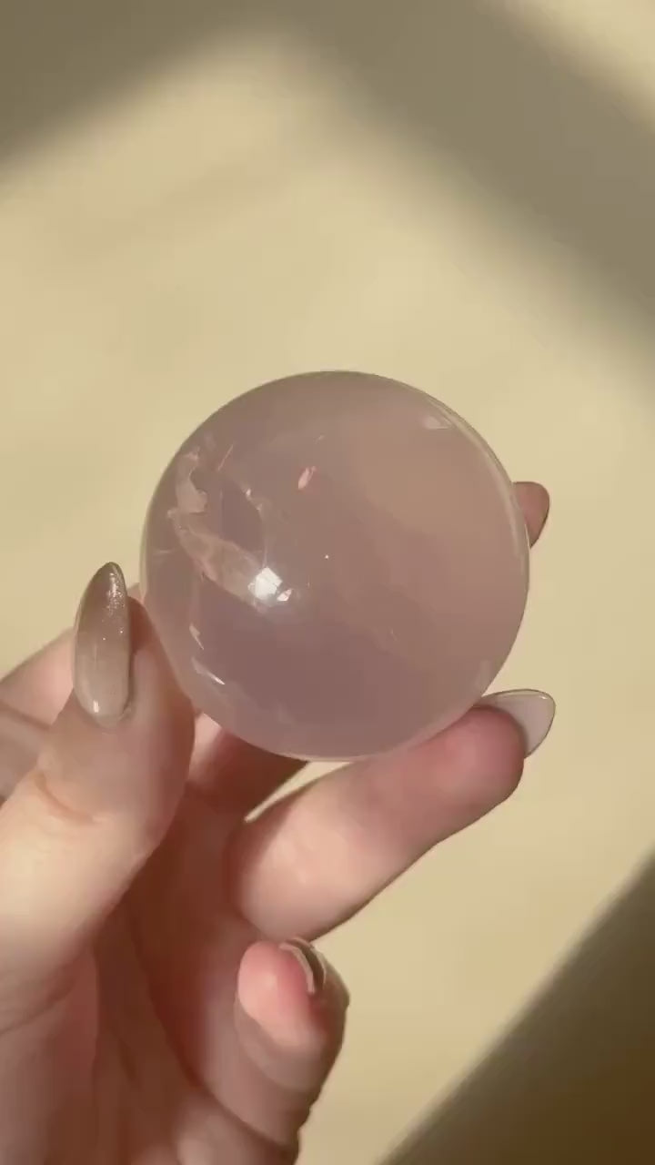 Beautiful High Quality Rose Quartz Sphere | 55mm Rose Quartz Crystal Ball with Star Flash