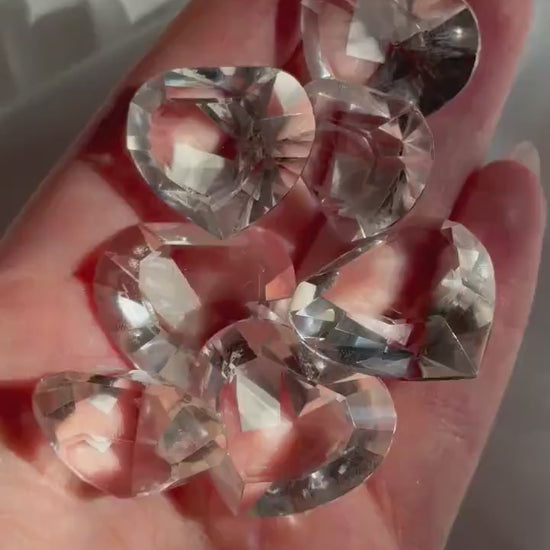 Clear Quartz Heart Crystal | Faceted Quartz Heart Carving | AAA Grade Gemstone Heart