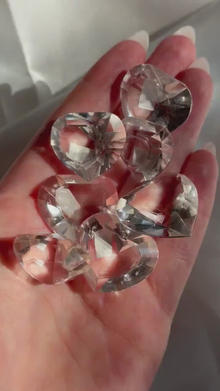 Clear Quartz Heart Crystal | Faceted Quartz Heart Carving | AAA Grade Gemstone Heart