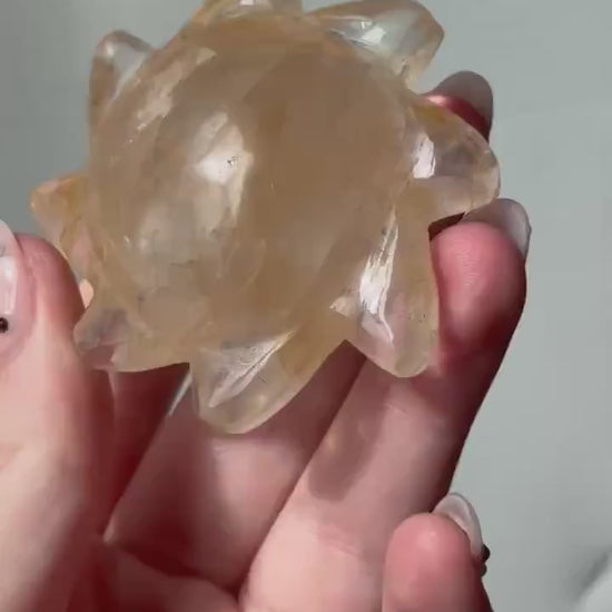Gorgeous Golden Healer Sun Carving from Brazil | Hand Carved Golden Healer Sun