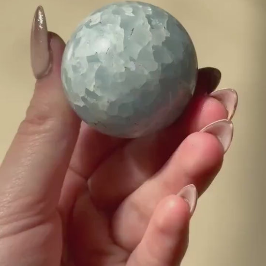 Beautiful Blue Calcite Sphere | 40mm Blue Calcite Crystal Ball