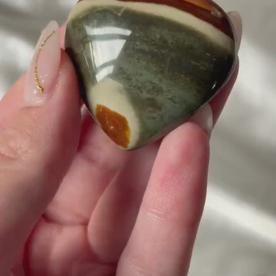Polychrome Jasper Puffy Heart | Natural Polychrome Jasper Crystal Heart | Ocean Jasper Look | Healing Crystal | Crystal Gift