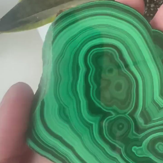 Gorgeous Malachite Mini Slab | Polished Banded Malachite Slice