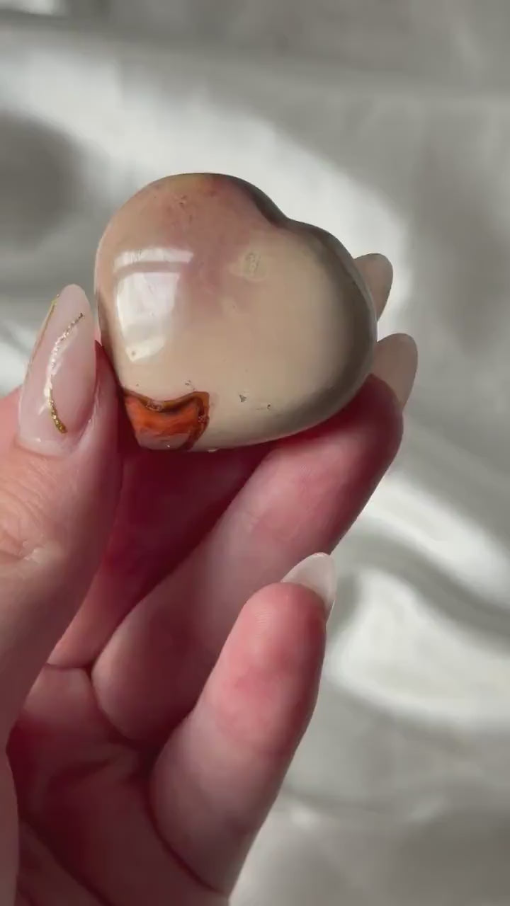 Polychrome Jasper Puffy Heart | Natural Polychrome Jasper Crystal Heart | Ocean Jasper Look | Healing Crystal | Crystal Gift