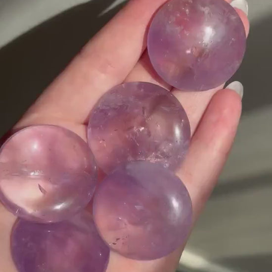 High Quality Amethyst Rounds | Amethyst Medallion Carvings Pocket Stone
